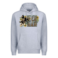 Heather Grey Yee haw Cowboy western Premium Hoodie - HowdyJamesFarm