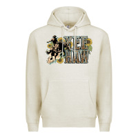 Oatmeal Heather Yee haw Cowboy western Premium Hoodie - HowdyJamesFarm