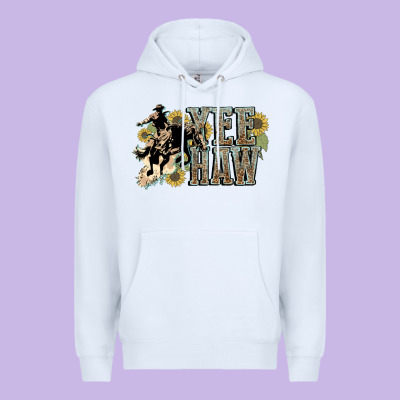 Yee Haw Cowboy Western Premium Hoodie Designed By Howdyjamesfarm