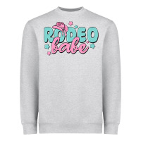 Heather Grey rodeo babe Heavyweight Sweatshirt - MaliasSmallBusiness