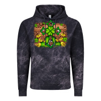 Cloud Black Western Shamrock Cross Leopard Background Vintage Hoodie - Artiststas