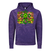 Cloud Purple Western Shamrock Cross Leopard Background Vintage Hoodie - Artiststas