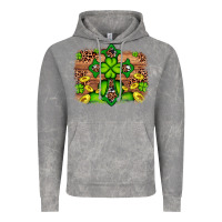 Cloud Rock Western Shamrock Cross Leopard Background Vintage Hoodie - Artiststas