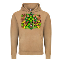 Vintage Camel Western Shamrock Cross Leopard Background Vintage Hoodie - Artiststas