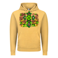 Vintage Mustard Western Shamrock Cross Leopard Background Vintage Hoodie - Artiststas