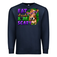 Navy Eat Drink and Be Scary with Halloween Premium Sweatshirt - texasbilliewilder