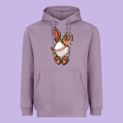 Baseball Easter Bunny Heavyweight Hoodie Designed By Nancycooperartshop