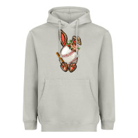 Moon Dust Baseball Easter Bunny Heavyweight Hoodie - NancyCooperArtShop