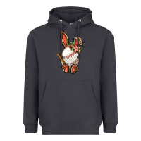 Smoke Baseball Easter Bunny Heavyweight Hoodie - NancyCooperArtShop