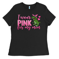 Black I Wear Pink For My Mom Ladies Tee - texasbilliewilder