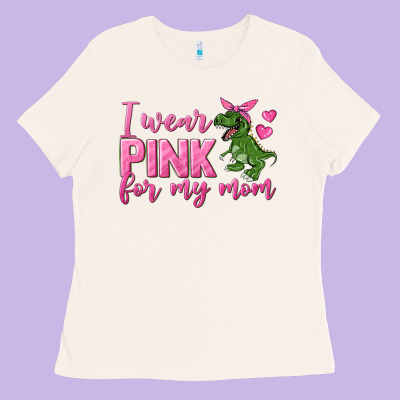 I Wear Pink For My Mom Ladies Tee Designed By Texasbilliewilder
