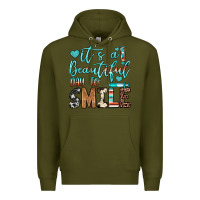 Army Green it’s a beautiful day to smile Premium Hoodie - JahusDesignShop
