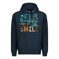 Navy it’s a beautiful day to smile Premium Hoodie - JahusDesignShop