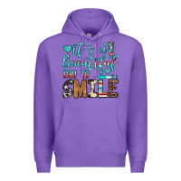 Purple it’s a beautiful day to smile Premium Hoodie - JahusDesignShop