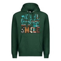 Sports Green it’s a beautiful day to smile Premium Hoodie - JahusDesignShop