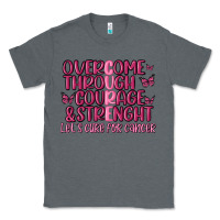 Charcoal Heather overcome through courage strength  malia Classic Tee - MaliasSmallBusiness