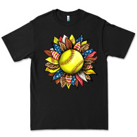 Black softball sunflower Premium Tee - HRA Design Shop