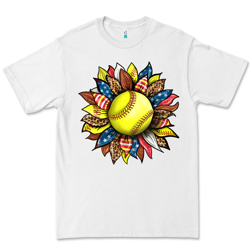 Softball Sunflower Premium Tee by HRA Design Shop | Teevron