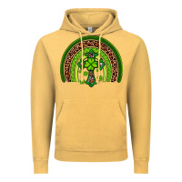 Vintage Mustard Western Shamrock Cross Rainbow Vintage Hoodie - Artiststas