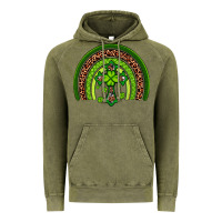 Vintage Olive Western Shamrock Cross Rainbow Vintage Hoodie - Artiststas
