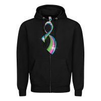 Black metastatic breast cancer ribbon Zipper Hoodie - LillyAllenDesigns