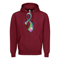 Burgundy metastatic breast cancer ribbon Zipper Hoodie - LillyAllenDesigns