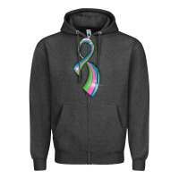 Charcoal Heather metastatic breast cancer ribbon Zipper Hoodie - LillyAllenDesigns