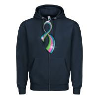 Navy metastatic breast cancer ribbon Zipper Hoodie - LillyAllenDesigns
