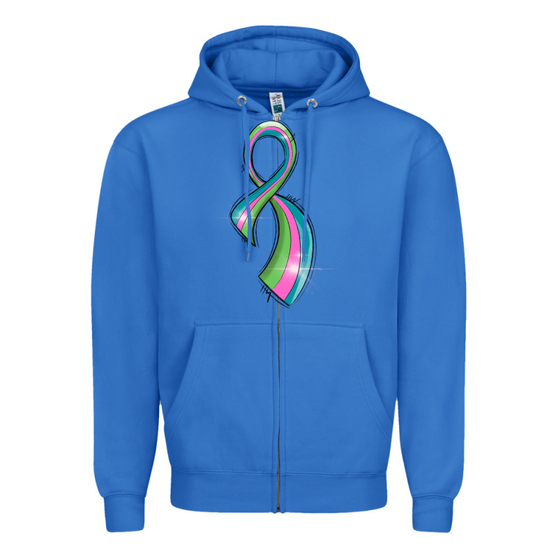 Metastatic Breast Cancer Ribbon Zipper Hoodie by LillyAllenDesigns | Teevron