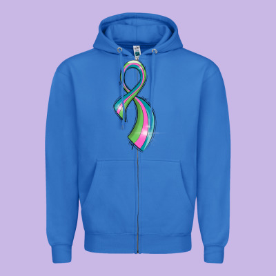 Metastatic Breast Cancer Ribbon Zipper Hoodie Designed By Lillyallendesigns
