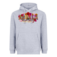 Heather Grey Abuela Our Lady Heavyweight Hoodie - texasbilliewilder
