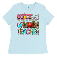 Baby Blue wife mom teacher Ladies Tee - Zillion Design Studio