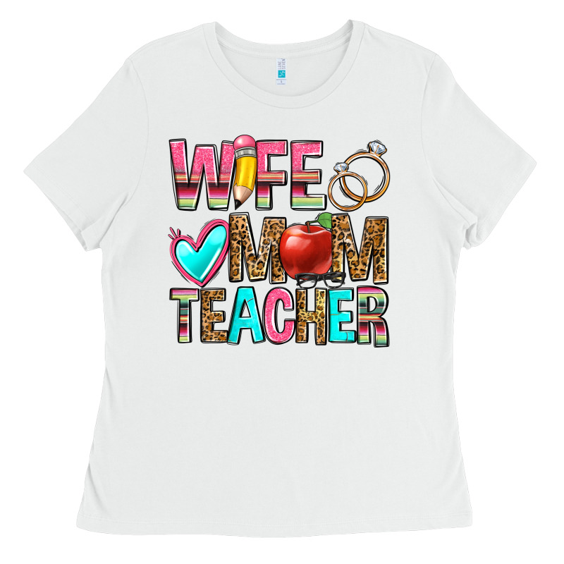 Wife Mom Teacher Ladies Tee by Zillion Design Studio | Teevron