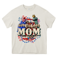 Cream American Mom 4th of July Heavy Core Tee - CowGirlArtShop