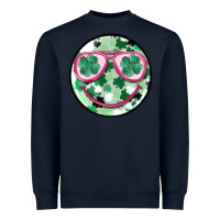 Navy st patrick's smiley Heavyweight Sweatshirt - MaliasSmallBusiness