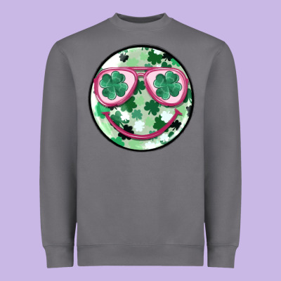 St Patrick's Smiley Heavyweight Sweatshirt Designed By Maliassmallbusiness