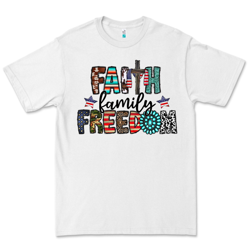 Faith Family Freedom Premium Tee by CowhideDigitalArt | Teevron