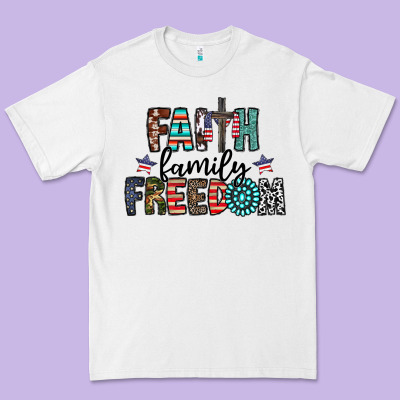 Faith Family Freedom Premium Tee Designed By Cowhidedigitalart