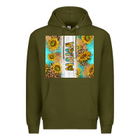 Army Green western mother's day mama with turquoise and sunflowers and leopard tu Premium Hoodie - TumblerDesignByShophia