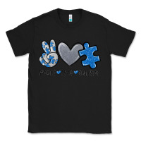 Black peace love autism Classic Tee - MaliasSmallBusiness