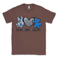 Chestnut peace love autism Classic Tee - MaliasSmallBusiness