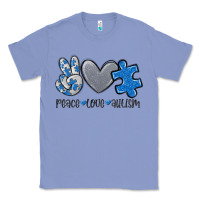 Colony Blue peace love autism Classic Tee - MaliasSmallBusiness