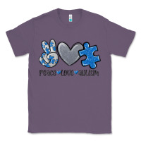 Lavender peace love autism Classic Tee - MaliasSmallBusiness