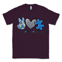 Plum peace love autism Classic Tee - MaliasSmallBusiness