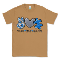 Toasted Coconut peace love autism Classic Tee - MaliasSmallBusiness
