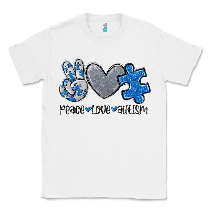 Peace Love Autism Classic Tee by MaliasSmallBusiness | Teevron