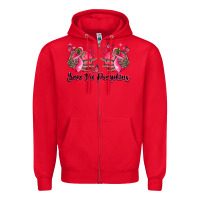 Red save the pumpkins Zipper Hoodie - LillyAllenDesigns