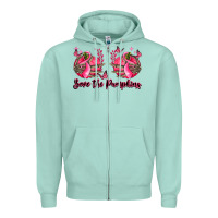 Seafoam save the pumpkins Zipper Hoodie - LillyAllenDesigns