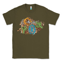 Army Green horseshoe leopard gemstone cactus patch Classic Tee - AdoDesignShop