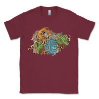 Burgundy horseshoe leopard gemstone cactus patch Classic Tee - AdoDesignShop